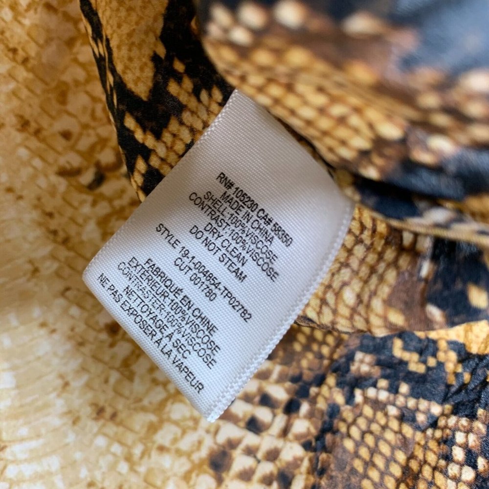 Joie Talin Top Snake Print Yellow Brown Button Down Long Sleeve - Picture 11 of 12